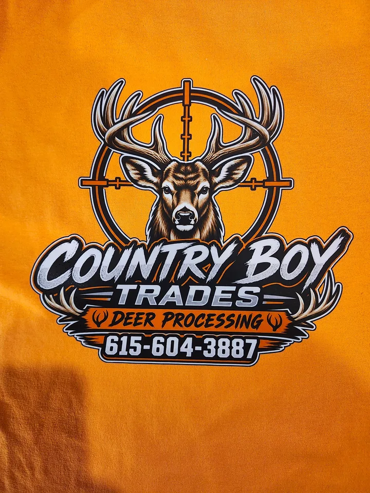 Logo on orange artwork